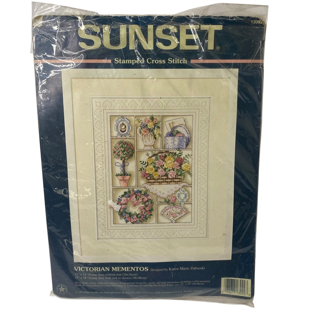Sunset Victorian‎ Mementos Cross Stitch Kit 13092 Karen Marie Zabroski 1997